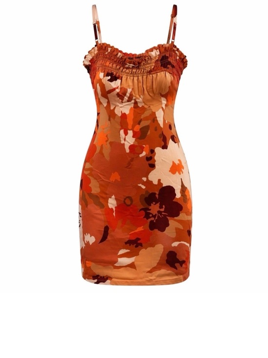 Sanctuary Dresses & Skirts - Sanctuary Orange & Rust Floral Summer Dress babydoll XL NWT